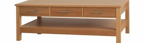 LPD Furniture Oakridge Coffee Table with 3 Drawers