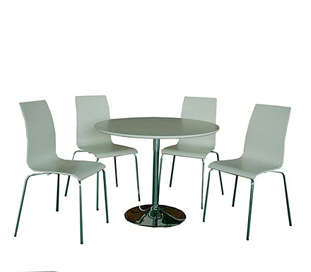 LPD Limited Bailey White Round Dining Set