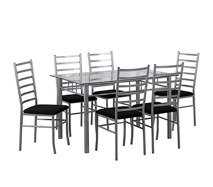 Lincoln Rectangular Dining Set with Clear Glass