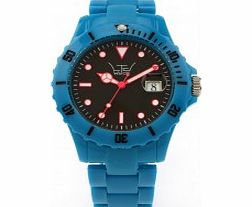 LTD Watch Black Blue Plastic 3 Hand Watch