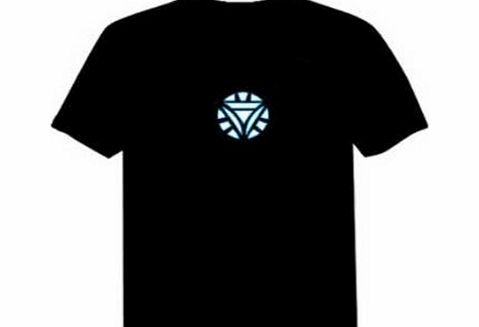 LTShop04 Summer Fashion Novelty Iron Man Pattern Shirts Cotton Casual Short Sleeve Core Light Clothes Black