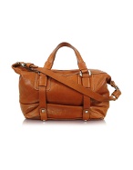 Daniela - Natural Brown Washed Leather Satchel Bag