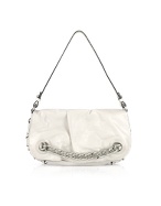 Luana Raya - Cream Leather Flap Shoulder Bag