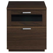 Lucas 2 Drawer Bedside Chest, Dark Walnut Effect