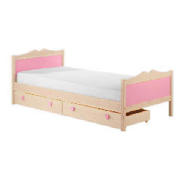 Lucy Hearts Single Bed, White Wash Pine
