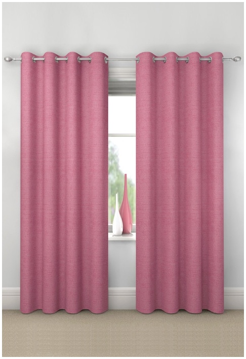 Pink Blackout Eyelet Curtains