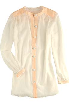 Sheer cotton and silk blouse
