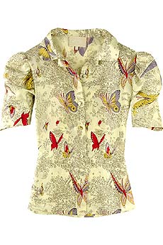 Silk taffeta butterfly blouse
