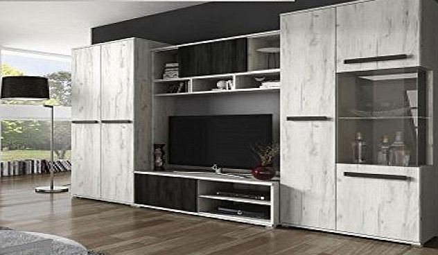 LukaFurnitureCoUk Living Room Furniture Set VIKTOR - modern set - bran new - TV stand - 280 cm - wall unit