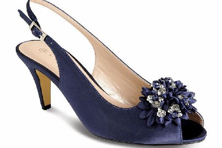 LUNAR Blue heeled slingback sandal