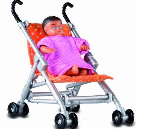 1:18 Scale Dolls House Smaland Pushchair Baby