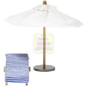 Dolls House Stockholm Sunbed and Parasol 1 18 Scale