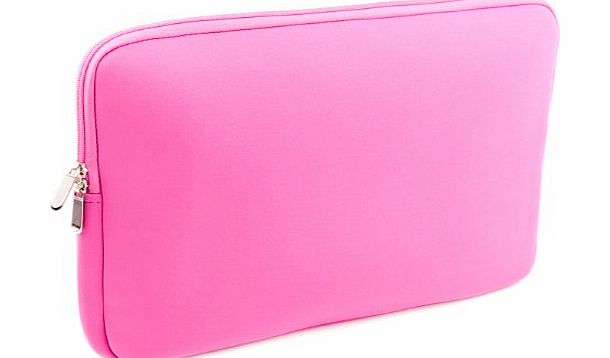 LUPO Pink Notebook/Laptop Neoprene Pouch Case Sleeve - Fits up to 15.6`` Inch Notebooks/Laptops