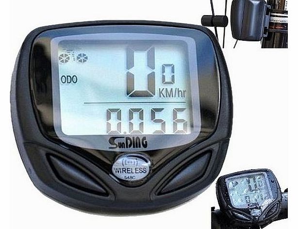 Weatherproof Wireless Bike Computer Speedo Odometer Cycle Bicycle (Average Speed/Maximum Speed)