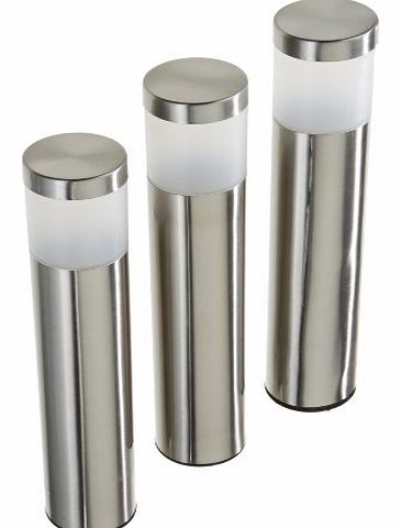Luxform Low Voltage Ely Stainless Steel LED Post Light Pack of 3