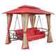 Luxor Red Swing Steel Gazebo