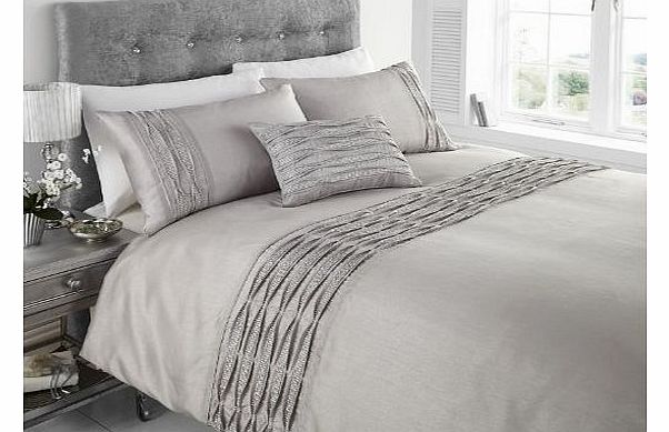 Luxury Home Linens King Size Diamonte sparkling Embellished Duvet Cover Set by Eleanor James -Aurea - Silver