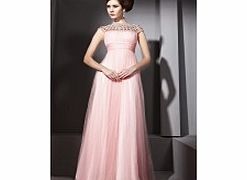 Luxury Scoop Sleeveless Chiffon Evening Dresses -