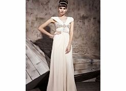Luxury V-neck Sleeveless Chiffon Wedding Dresses -