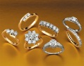 18-carat gold diamond rings