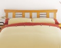 4ft 6ins tokyo bedstead geisha headboard with mattress