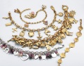 9-carat gold handbag charm bracelet