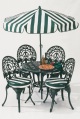 cast-aluminium table and four chairs - white