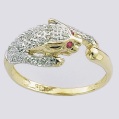 diamond-set tiger ring