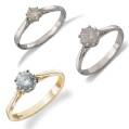 diamond-set white gold solitaire ring
