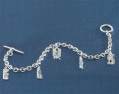 silver elvis cubic zirconia charm bracelet