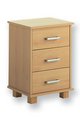 two three-drawer bedside cabinets