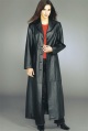 womens full length leather coat - 52ins