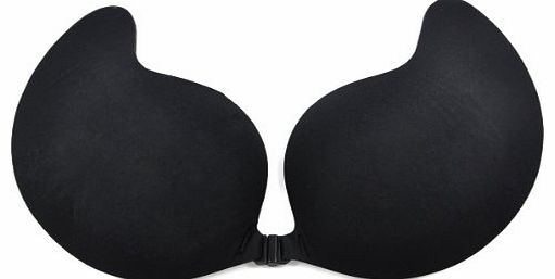 LYNCOL  Invisible Strapless Bra Stick On Self Adhesive Black/Nude Cups A/B C/D (C/D, Black)