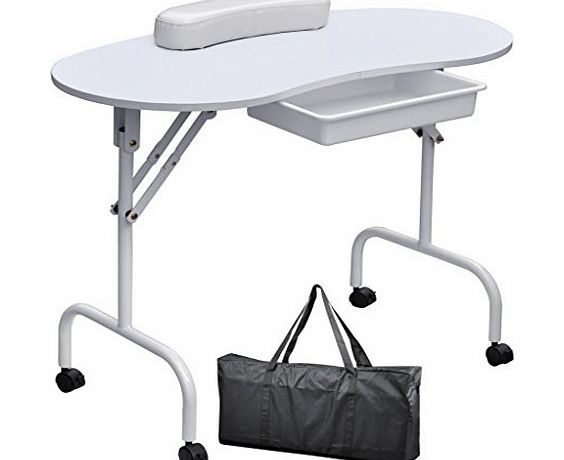 LYNCOL Portable Folding Foldable collapsible Manicure Table Nail Technician Workstation Art Desk Pull Out Drawer   Carry Bag   Wrist Rest