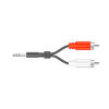 Standard 3.5mm stereo jack to 2 x RCA