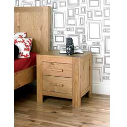 Lyon Oak  2 Drawer Bedside Table