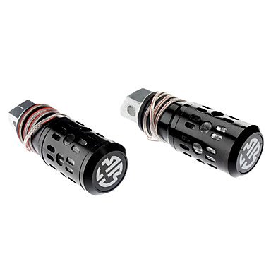 LZX Car LED lights LZX Hollow-Out Style Aluminum Rear Back Pedals Flashing LED for Motorcycle (2pcs,12V)
