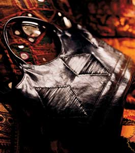 Black Leather Antique Bag