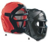 M.A.R International Ltd. MAR Head Guard with Carbon Face Protection (Synthetic Leather PU)(A to B) MB