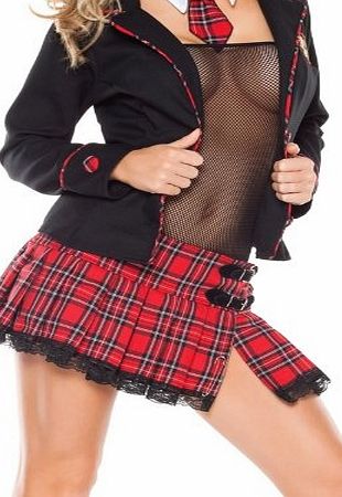 maboobie Sexy School Girl / Secretary Role Play Uniform Costume Fancy Dress, with tartan skirt and blazer M 8 10