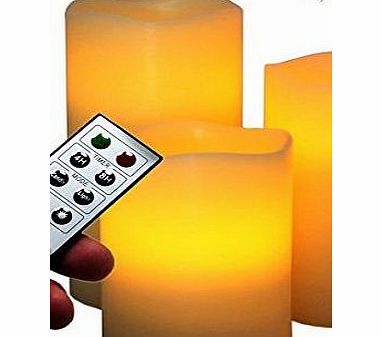 Macneil  Remote Control LED Flickering Candle 3 Pack: 10cm, 12cm and 15cm - Perfect for Creating a Special Ambiance at Home; Soothing, Romantic and Gentle Lighting - Complete with 2 Year Guarantee!