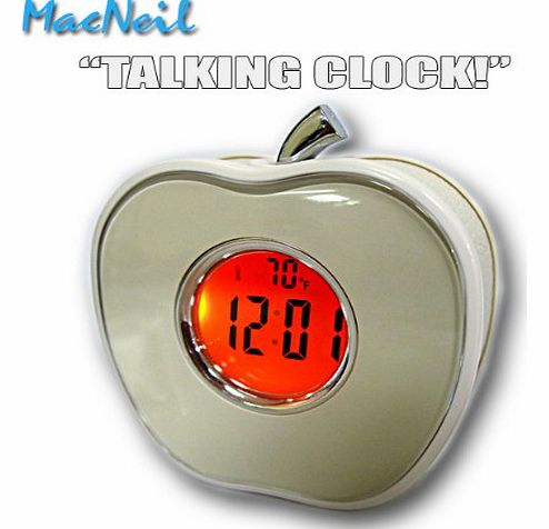 MCN400 White Apple ``Talking`` Alarm Clock
