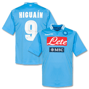 Macron SSC Napoli Home Authentic Higuain Shirt 2013 2014