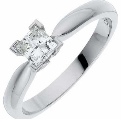 White Gold 50pt Diamond Ring - Size U