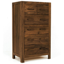 Madison Sq walnut wood 6 draw chest furniture