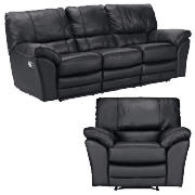 Large Leather Recliner Sofa & Armchair,
