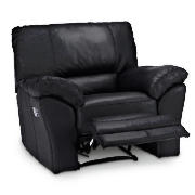 Madrid Leather Recliner Armchair, Black