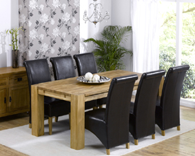 madrid Oak Dining Table - 200cm and 6 Barcelona