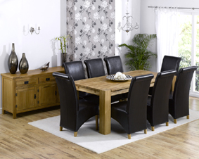 madrid Oak Dining Table - 200cm and 8 Barcelona