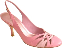 Magrit pink leather high heeled slingback shoe